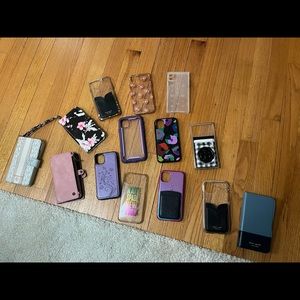 Lot of iPhone 11 cases..Kate spade.Michael Kors. Tory Burch.Coach.price for all